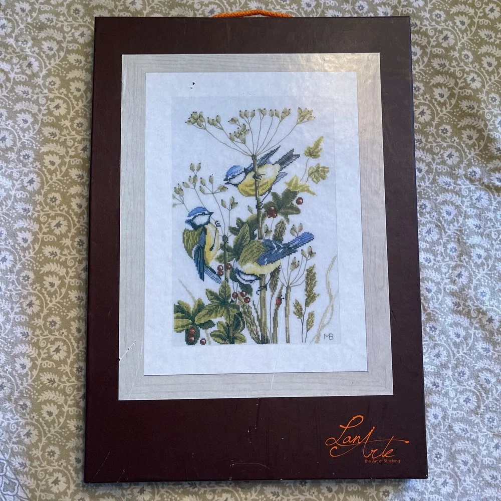 Lanarte Marjolein Bastin Cross Stitch Kit New Open‎ Box Blue Birds Red Berries